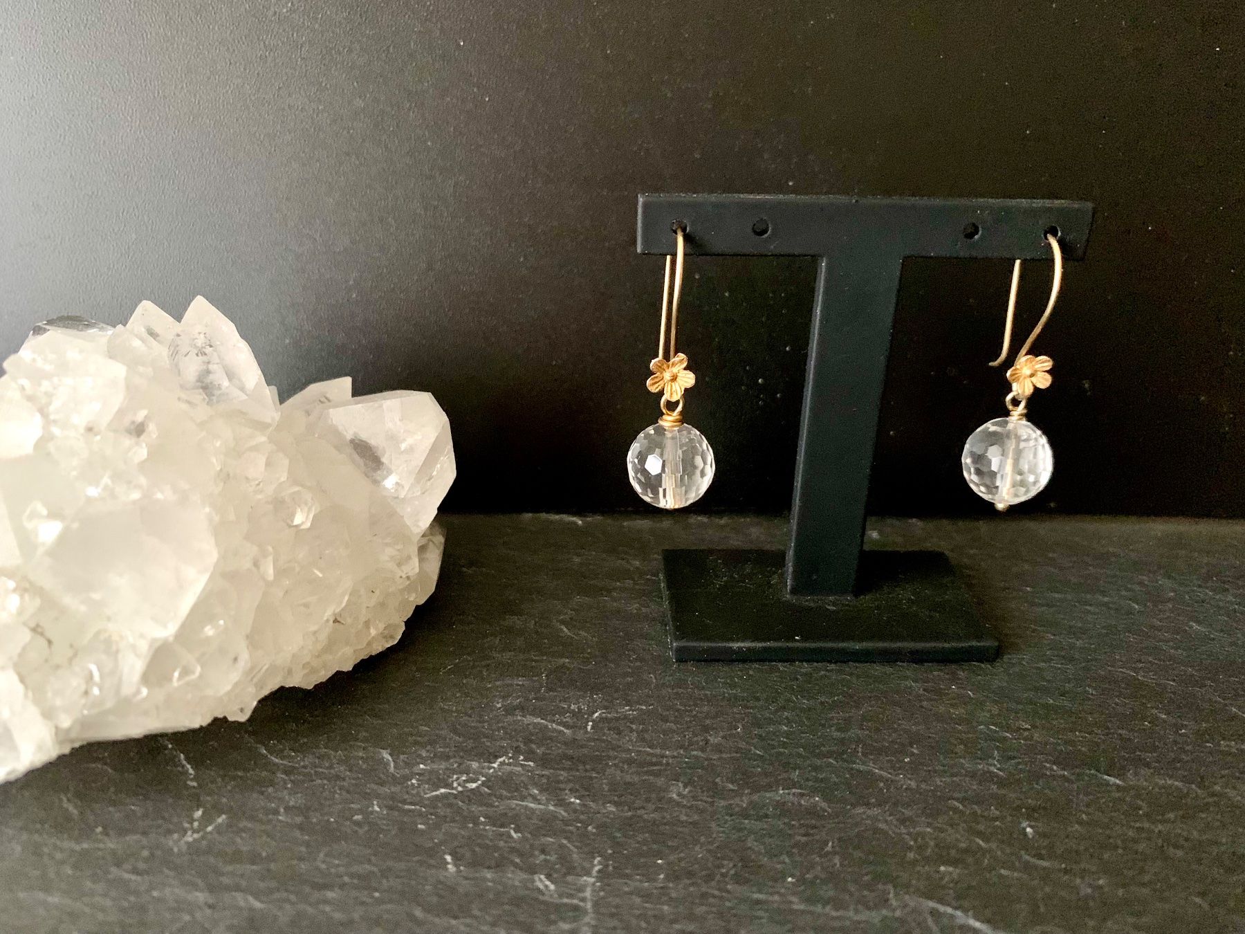 Orecchini pendenti & Orecchini a lobo: Bergkristall Ohrringe Vergoldet – Nuovo e nell'imballaggio originale da Rüschlikon venduto da ThereseJewelryDesign 3