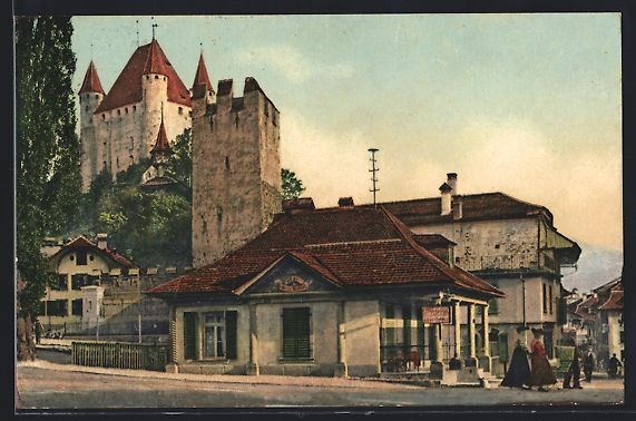 Cartoline postali: Thun, Berntor, alte Ringmauer und Schlos – Usato da Berlin venduto da bartko-reher