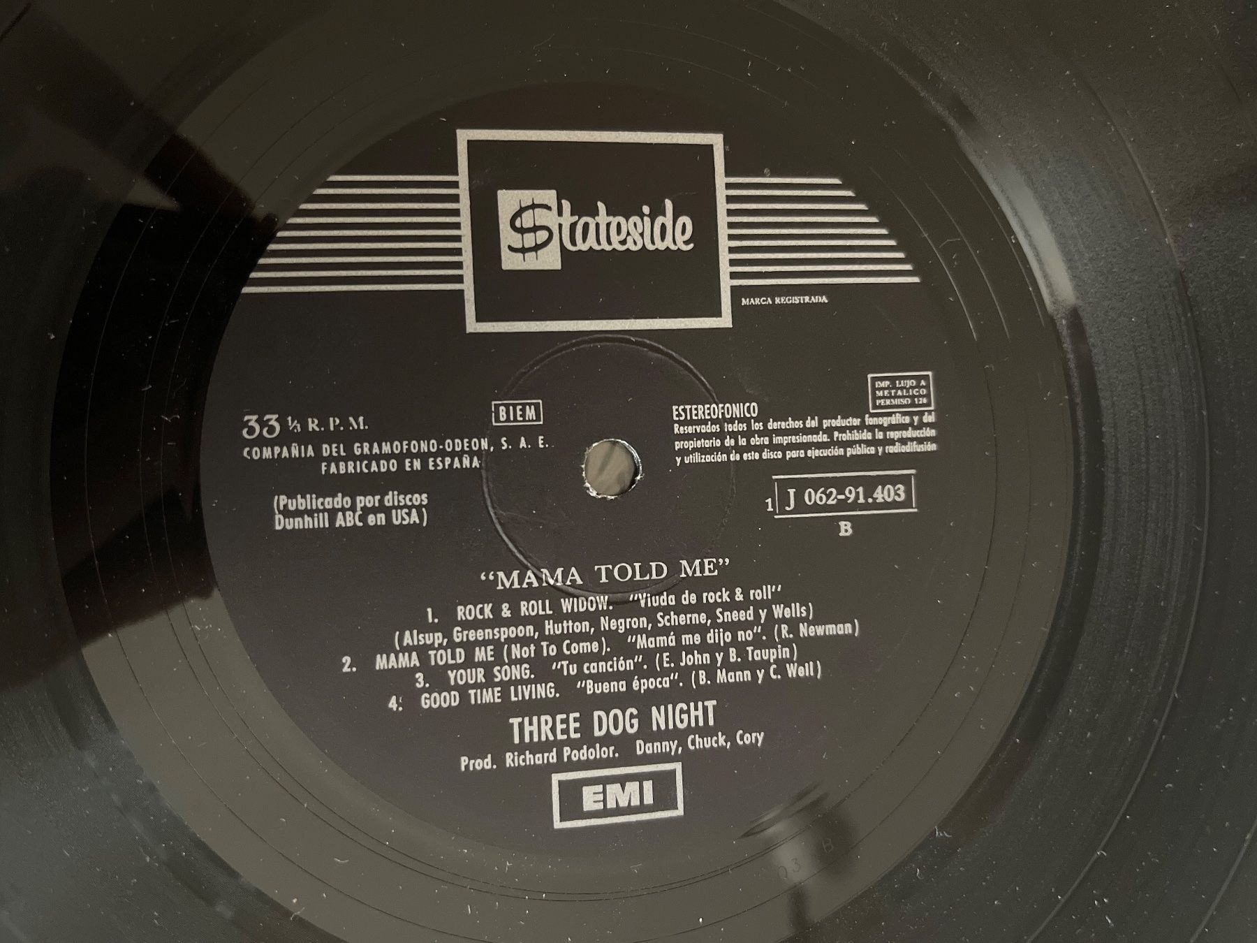 Dischi in vinile: S65/Three Dog Night - "Mama Told Me" – Usato da Frutigen venduto da Philippe_jsp 2