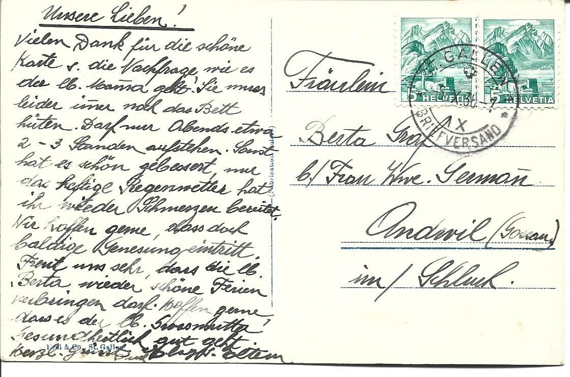Cartoline postali: AK  St.Gallen  West – Usato da Appenzell venduto da mai25 1