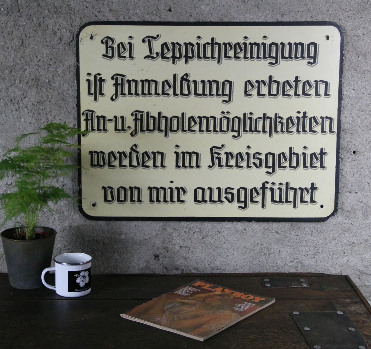 Insegne: Blechschild "Teppichreinigung" – Usato da Birrwil venduto da brandschatz_birrwil 4