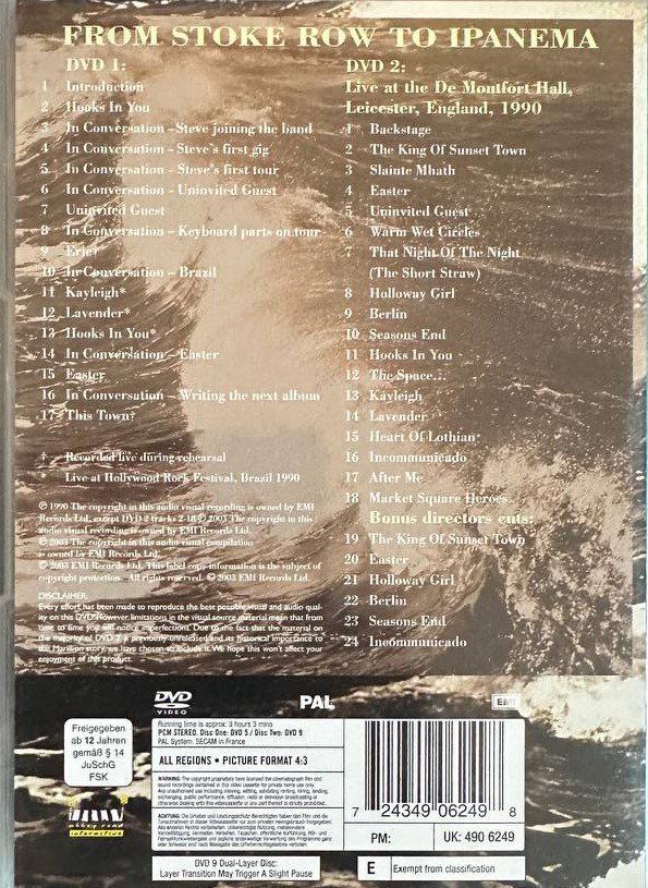 Tous les DVDs: Marillion - From Stoke Row To Ipanema DVD – D'occasion à Beringen par Mantafisch1 1