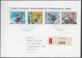 1955 R/FDC Sportserie III VADUZ AUSGABETAG sauber TOP ab 1.-