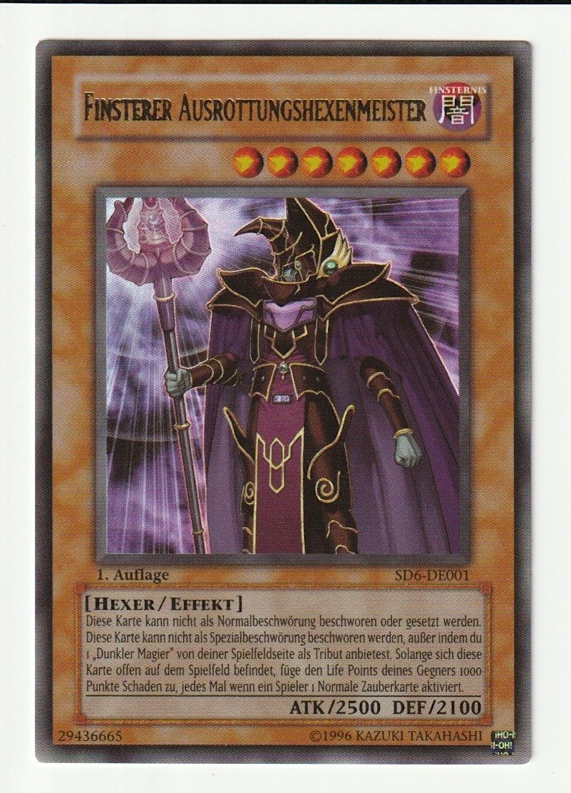 Yugioh Carte collezionabili: Finsterer Ausrottungshexenmeisger SD6 – Usato da Schattdorf venduto da Fabian500