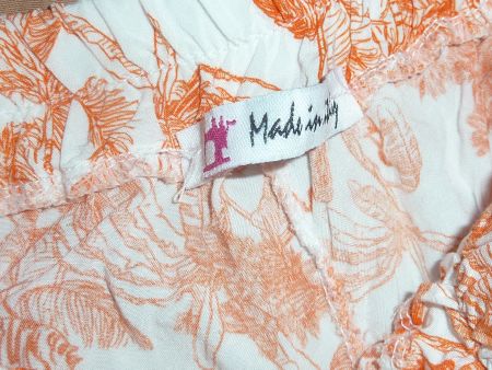pantalon d'été M orange style toile jouy made in  italy