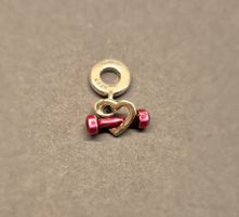 Charm Herz mit Hantel rosa +Garantie