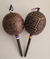 2 x Grosse Shaman Percussion Rassel Peru, effektvoller Klang