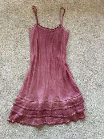 Cute pink silk lingerie slip dress  