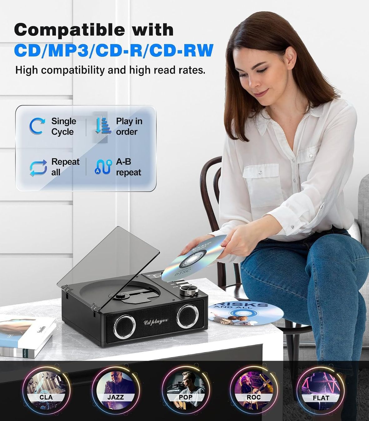 Lettore multimediale portatile: CD-Player tragbar Bluetooth 5.3 4000 mAh USB TF AUX – Nuovo e nell'imballaggio originale da Neuhausen am Rheinfall venduto da zeb_c2vx 4
