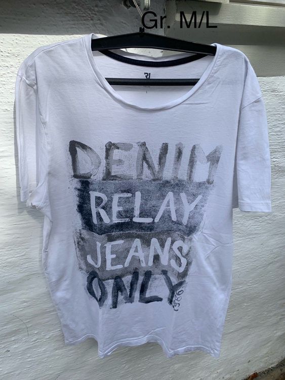 weisses TShirt Relay Jeans Gr. M/L Kaufen auf Ricardo