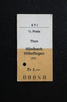 Alter Busfahrschein STI Thun - Hünibach - Hilterfingen