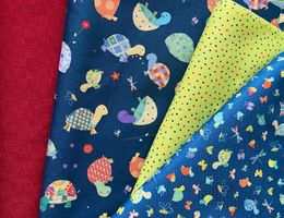 Patchworkstoff 4er Set mit Schildkröten 2m Stoff