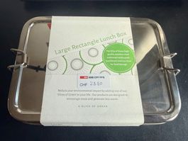 Grosse rechteckige Lunchbox aus Edelstahl - Made in India