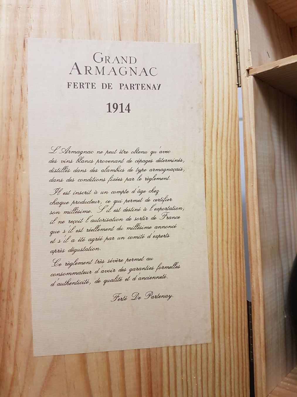 Bevande alcoliche: Ferte de Partenay  1914   Grand Armagnac – Nuovo (secondo la descrizione) da Grenchen venduto da poggione 4