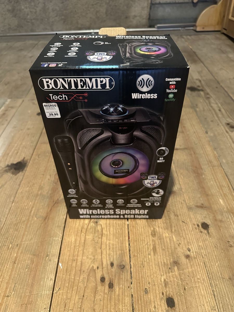 Casse acustiche: Bontempi Tech Wireless Speaker with Microphone New – Usato da Aarau venduto da anb_qnk8