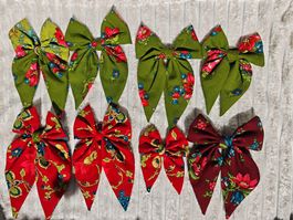 Haarschleifen Set Stoff mit Blumenmuster diverse Farben