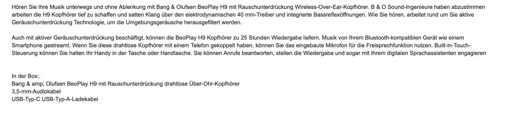 Bang & Olufsen Cuffie: Bang und Olufsen BeoPlay H9 – Usato da Küsnacht ZH venduto da Dasdoo 4