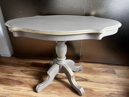Antiker Tisch, crem-grau/gold, upcycling