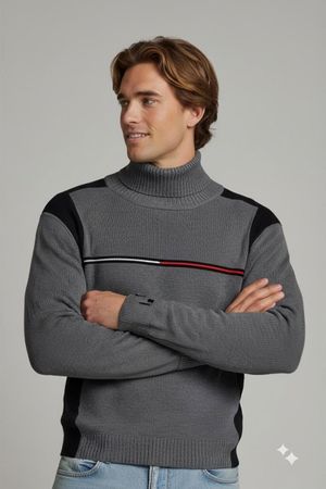 Tommy Hilfiger Grauer Rollkragenpullover – Größe L
