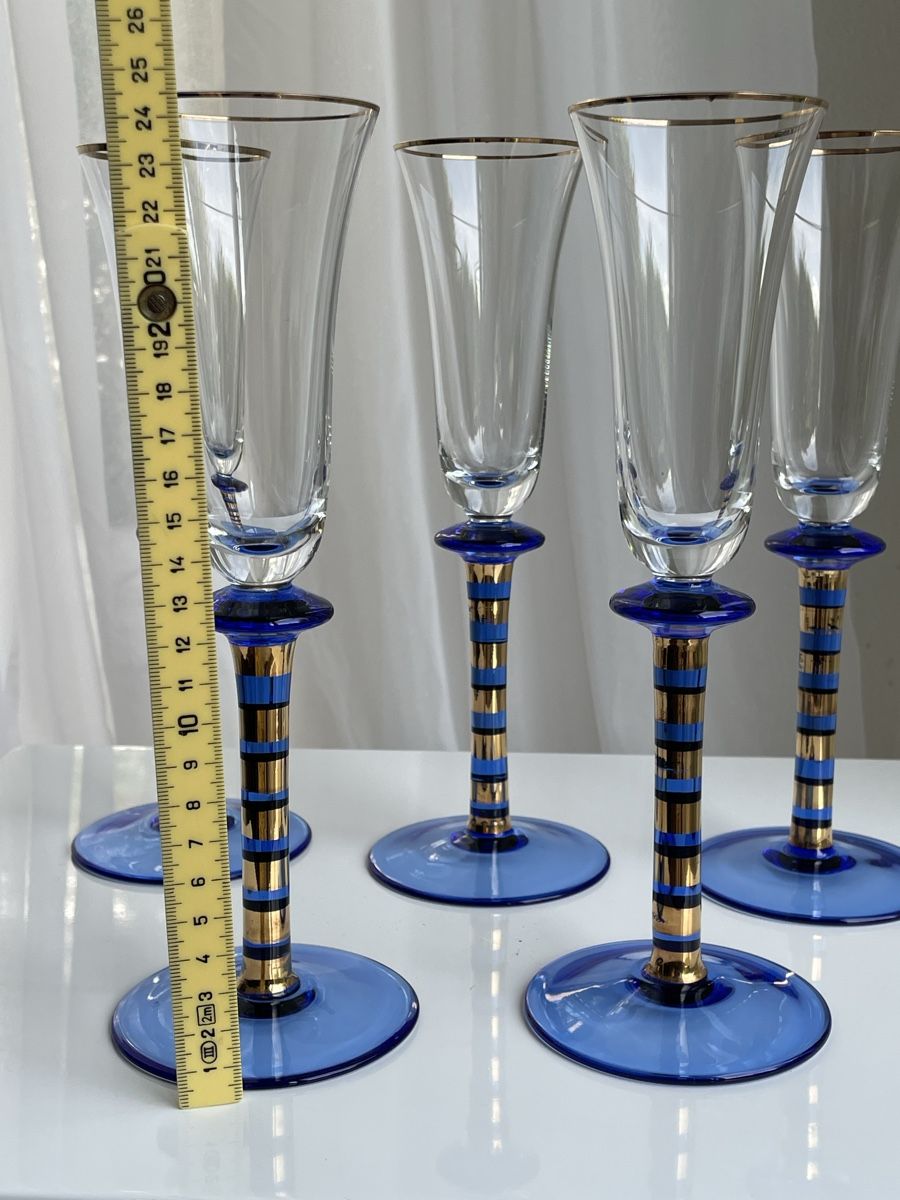 Bicchieri: 5x Vintage Champagnerflöten – Usato da Richterswil venduto da Prangins9 8