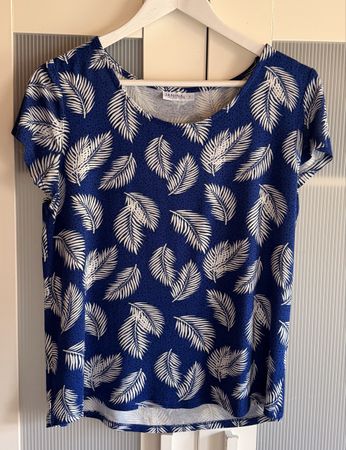 Damen T-Shirt blau gemustert Gr. S Top-Zustand!