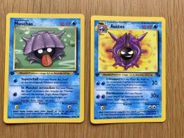 Pokémon Karten Muschas und Austos 1. Edition Fossil Set 1999