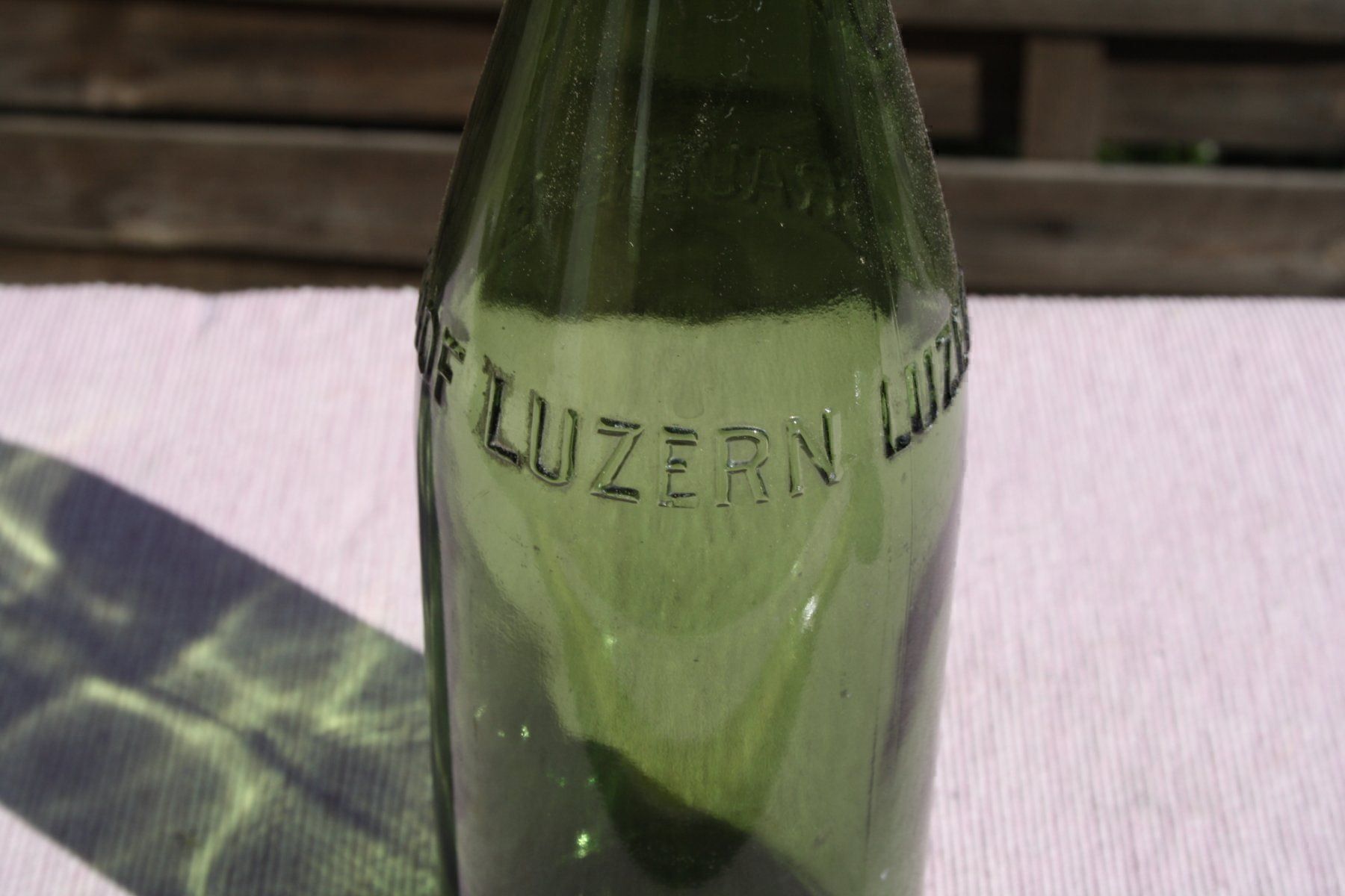 Eichhof Bicchieri, Caraffe & Bottiglie: VINTAGE FLASCHE BIER EICHHOF LUZERN – Usato da Wauwil venduto da Pneuedy 1