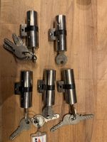 5x Cylinder Locks with Keys Stainless Steel Used
