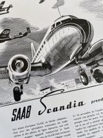 Saab Flugzeuge - 4 alte Werbungen / Réclames 1947/51