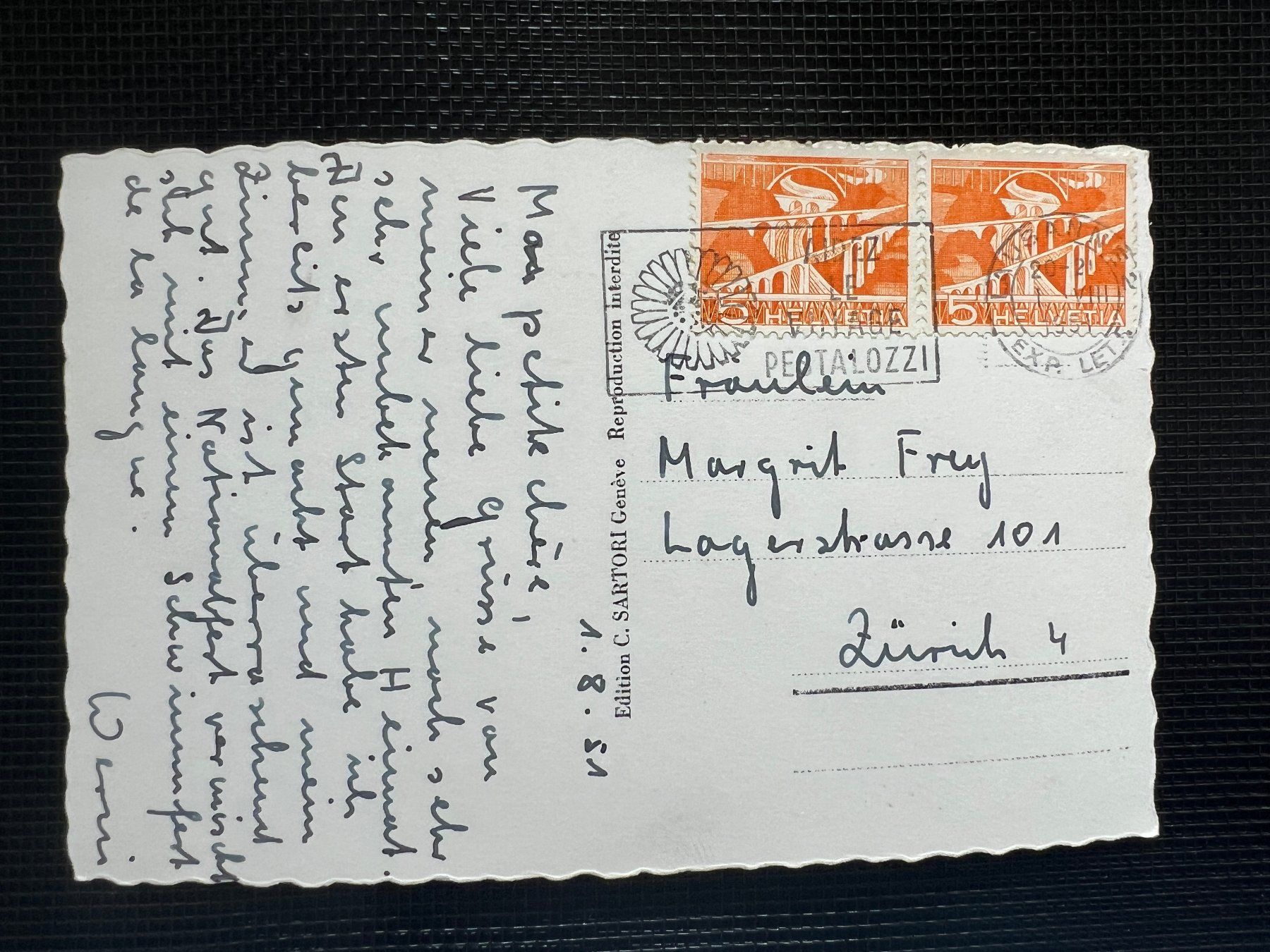 Cartoline postali: Ansichtskarte Lausanne 1951 (G76) – Usato da Hinwil venduto da Sidi4 1