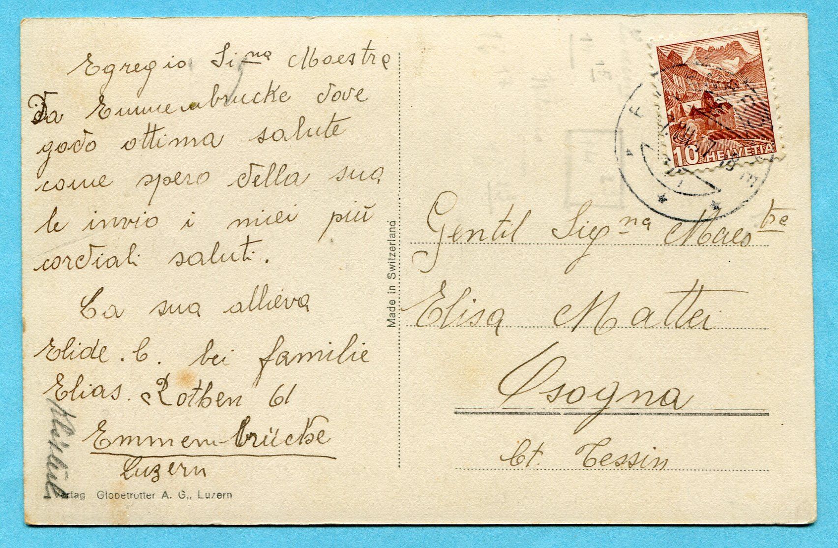 Ansichtskarten: Emmenbrücke - Reussbühl 1947 – Gebraucht aus Opfikon von Prophila 1