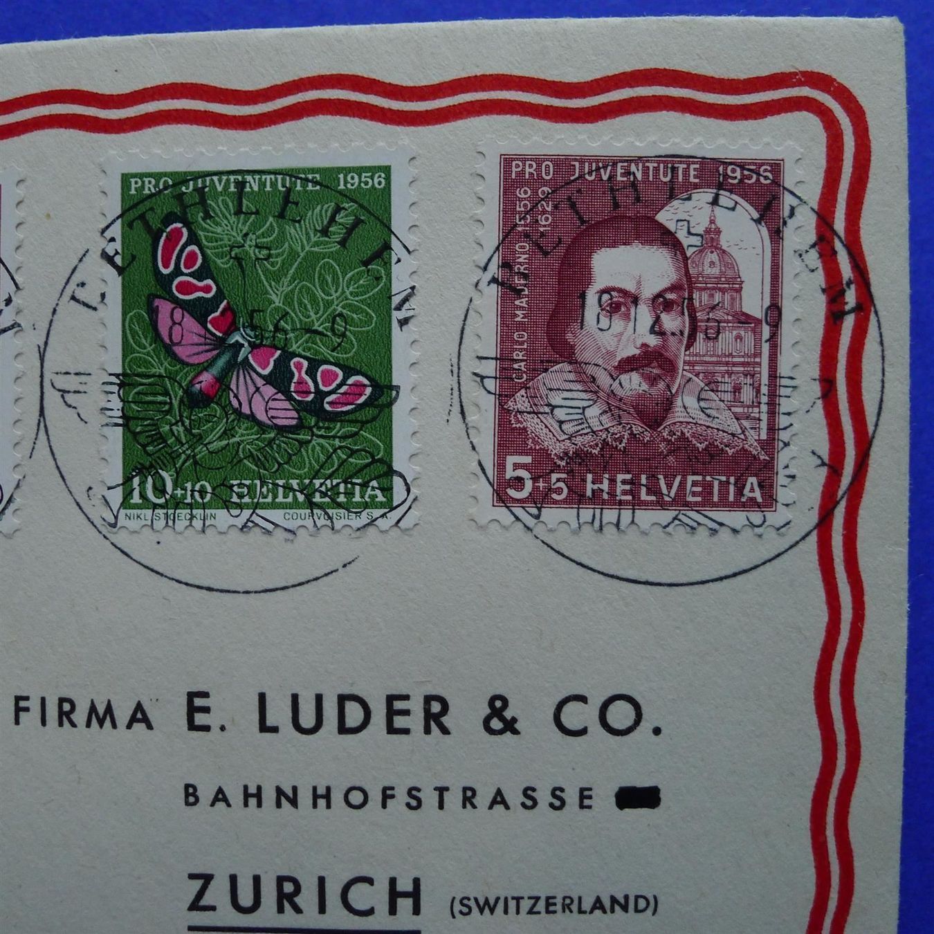 Tutti i francobolli: 1956 Vollstempel Satzbrief Bethlehem – Usato da Ebikon venduto da SilvioFreund 2