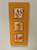 3-teiliges Wandbild botanische Motive guter Zustand