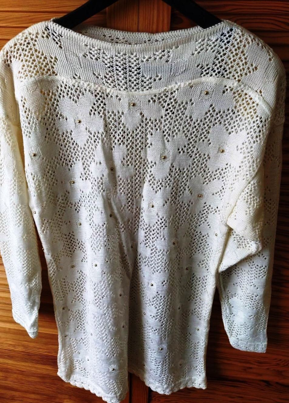 Maglioni & Felpe: Pullover in Weiss mit goldigen Nieten - Grösse 38 - – Nuovo (secondo la descrizione) da Zürich venduto da -italo- 5