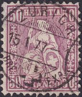 Sitzende Nr.43 mit Vollstempel von ZÜRICH: 15.JAN.1877