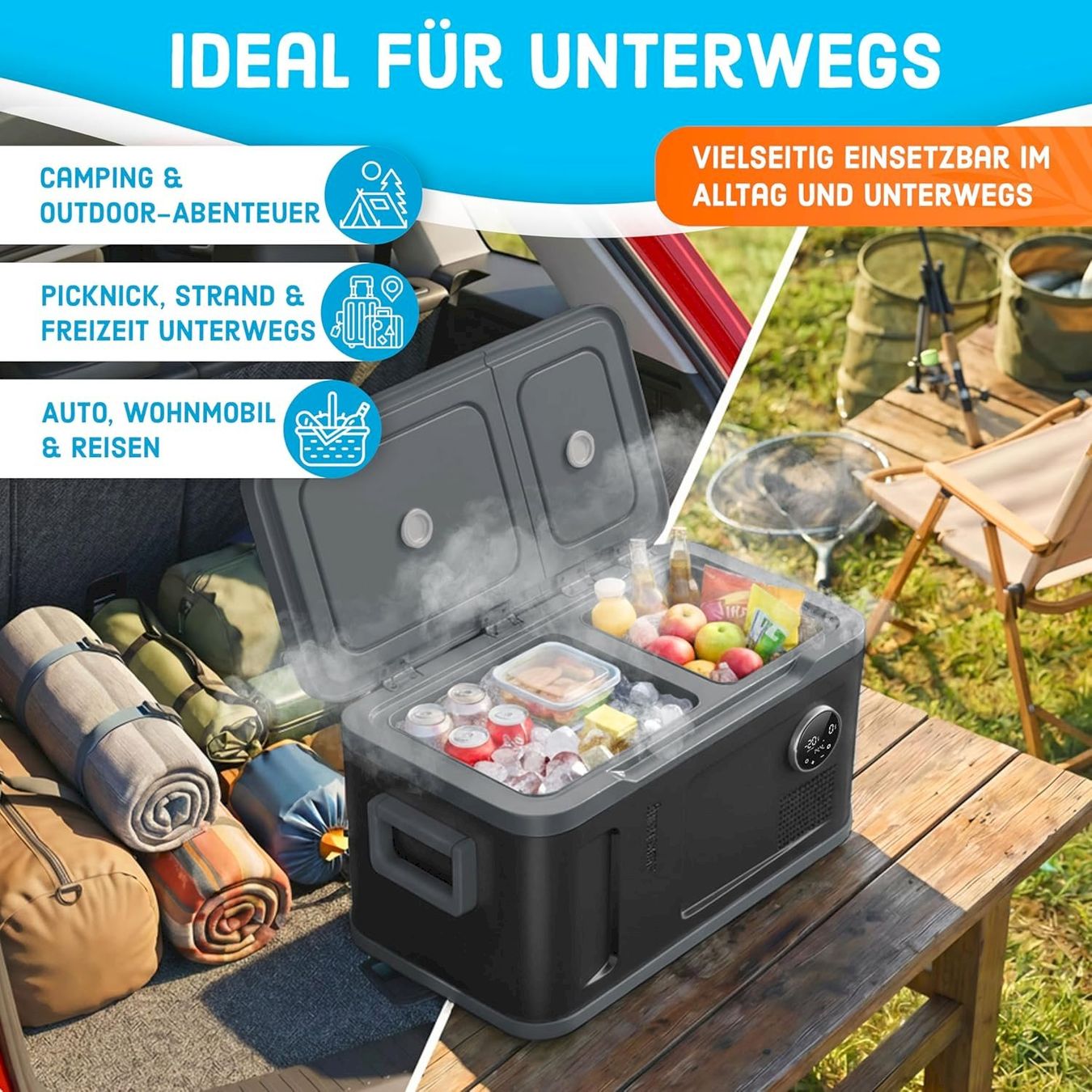 Cucinare, Mangiare & Bere: KESSER Kompressor Kühlbox 49L schwarz – Nuovo e nell'imballaggio originale da Bottighofen venduto da zaap 5