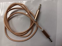 Neues 3.5mm Aux-Kabel, Audiokabel Klinkenstecker, Gold, 80cm