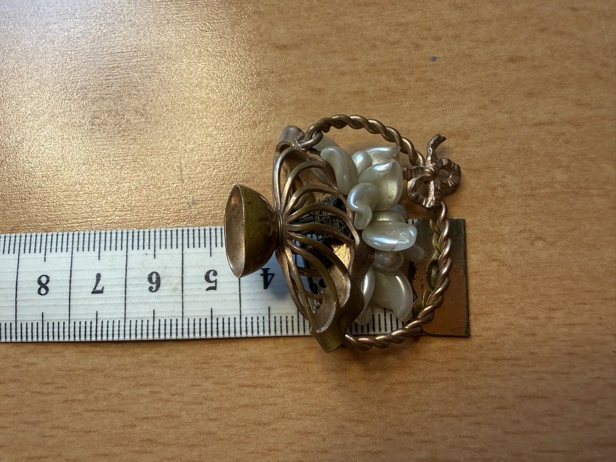 Broches & Aiguilles: Vintage Brosche in Form eines Blumenkorbs – D'occasion à Lamone par LaCantinaMagica 5