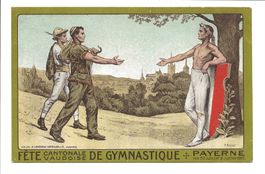 Payerne (VD) Fête Cantonale de Gymnastique - Litho - 1911