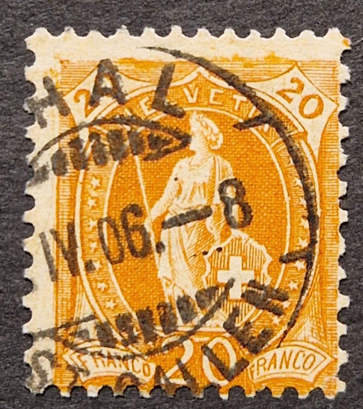 Tutti i francobolli: 86A Feld 57   Thal,  ..IV.06, St.Gallen – Usato da Wichtrach venduto da As78