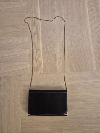 Elegante Vintage Handtasche/Clutch aus Leder, schwarz!