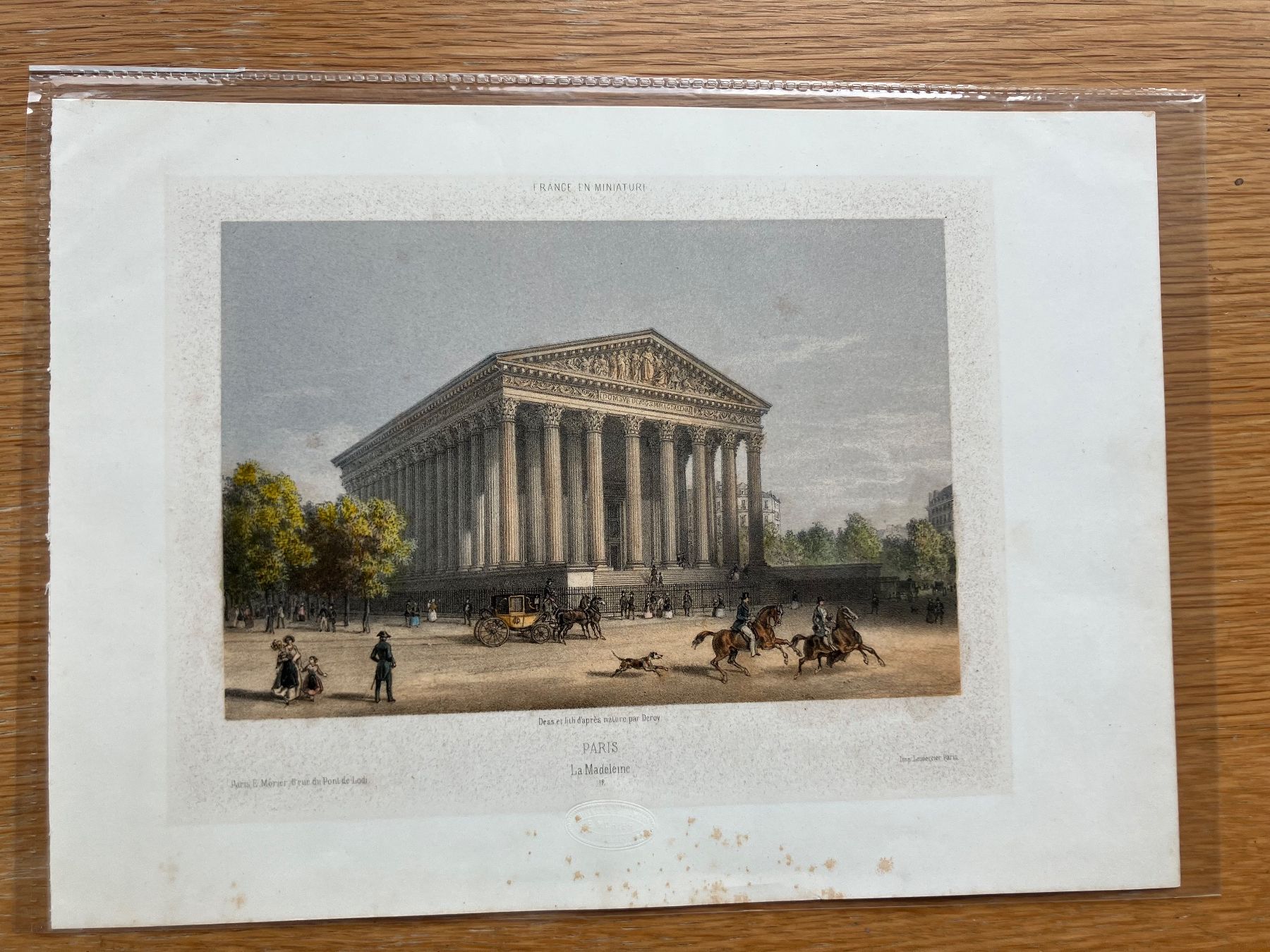 Incisioni: Antiker Farbstich Paris La Madeleine – Usato da Schlieren venduto da mvm01