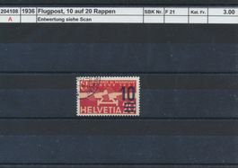 1936 Flugpost - 10/20 Rp., gestempelt