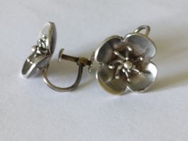 Boucles d'oreilles vintage en argent — Fermeture à vis !