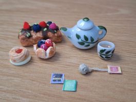 Keramik Tee Set mit Törtchen Handgemacht, auch für Maileg