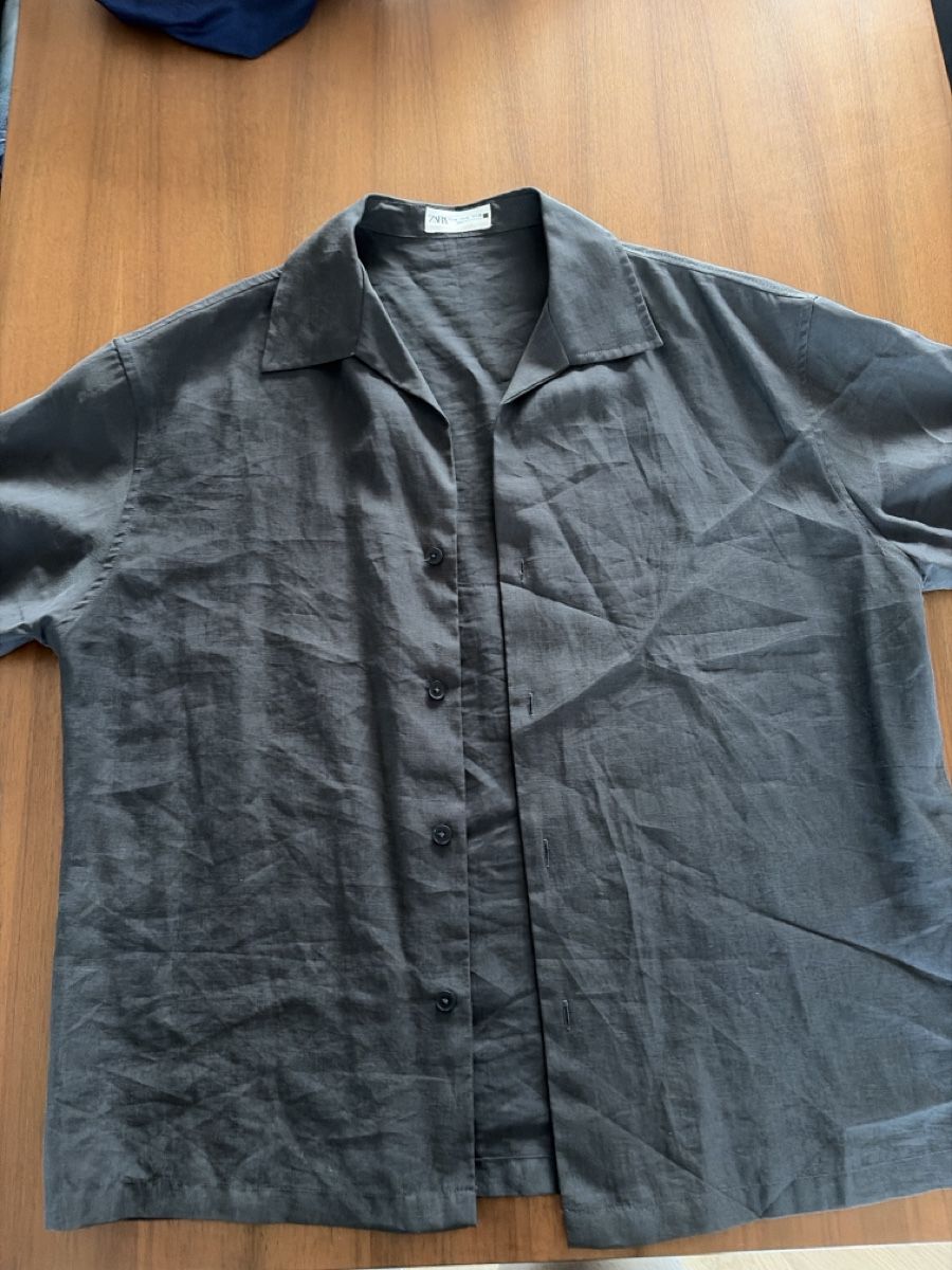 Zara Camicie: Graues Kurzhemd – Nuovo (secondo la descrizione) da Dietikon venduto da me9_mh2j