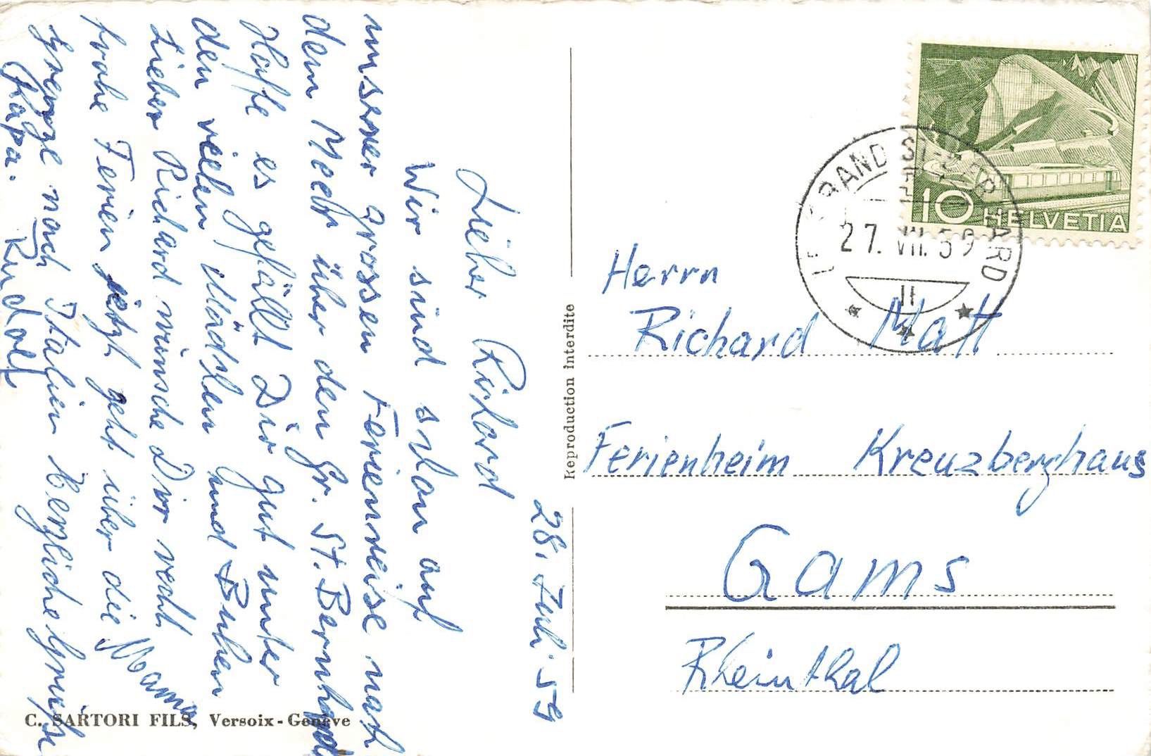 Cartoline postali: Hospiz Grand St. Bernard – Usato da Biasca venduto da Blenio71 1