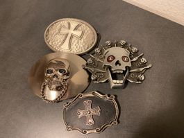 Gothic,Totenkopf, Kreuz Gürtelschnallen