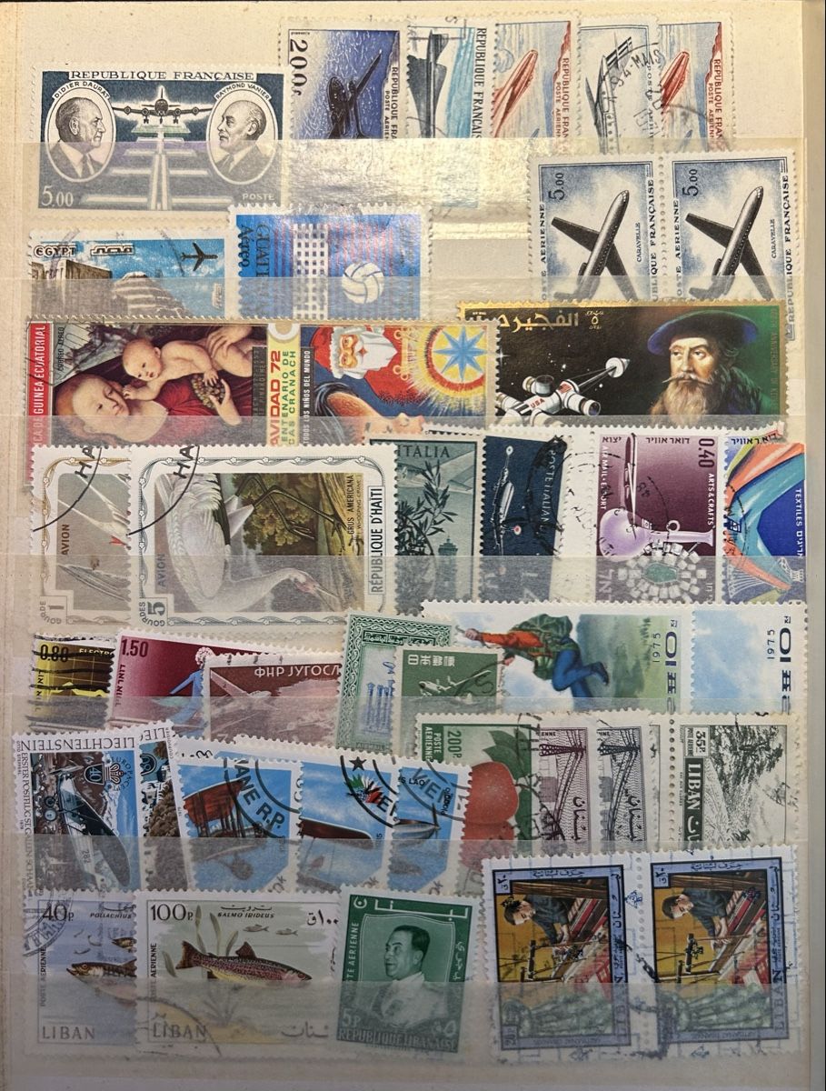 Alle Briefmarken: 4 DIN A5 Seiten Flugpost Luftpost weltweit – Gebraucht aus Bern von mon_622y 3