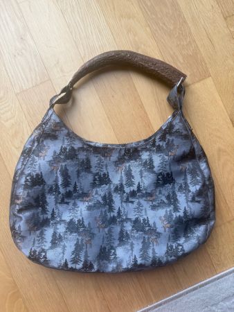 Dirndl, Trachtentasche, echtes Horn, HOBO Bag, NEU, grau